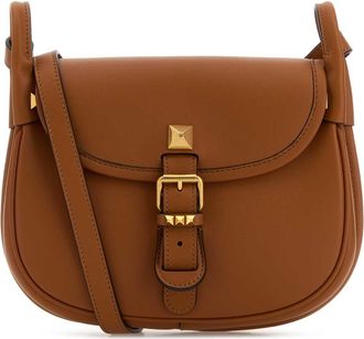 Valentino Garavani Caramel Leather Flaneuse Crossbody Bag