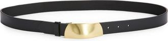 Madewell Organic Hardware Leather Belt in True Black at Nordstrom, Size Medium