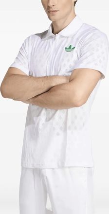 adidas zip-detail polo shirt - White
