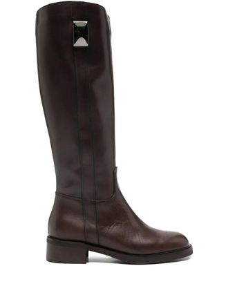 Progetto Stivali in pelle con zip - Marrone