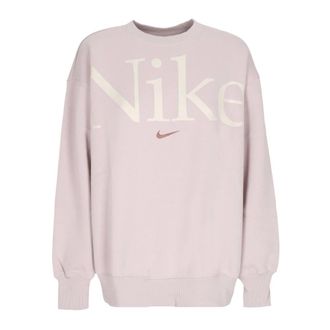 Nike Phoenix Fleece Crewneck Sweatshirt Oversized Logo - Dames - Sportshirts - Paars - L - Katoen - Fitness