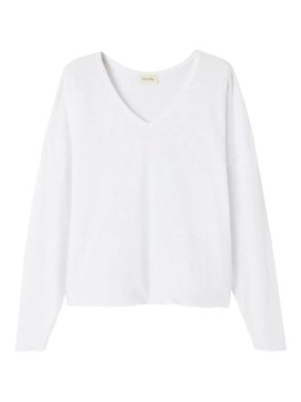 American Vintage Sonoma long-sleeve V-neck T-shirt - White
