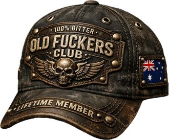 Generic Old Fuckers Club Vintage Baseball Cap - Adjustable Embroidered 3D Raised Retro, 100% Bitter Lifetime Member Adjustable Distressed Hat, Old Fuckers Clu