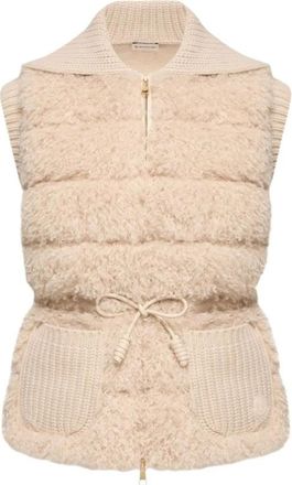 Moncler Gewatteerd Vest - Dames - Bodywarmers - Beige - M - Jassen