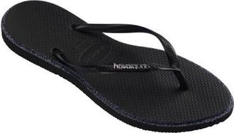 Havaianas Slim Point Glitter Flip Flop in Black/Black at Nordstrom, Size 35