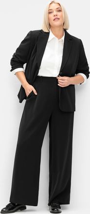 Sheego Stoffhose SHEEGO, Damen, Gr. 40, Normalgr&ouml;ssen, schwarz, 100% Polyester, unifarben, Hosen Stoffhose