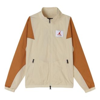 Nike Jordan Air Jordan Flight Stitched Casual Sports Collar Jacket For Men Wheat CV3151-275