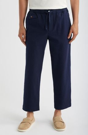 Imperfects Mr. Lynchs Easy Rider Seersucker Pants in Dark Navy at Nordstrom, Size X-Large