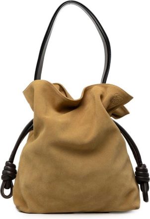 Loewe Beige Brown Suede Shoulder Bag Tote Bag (Pre-Owned)
