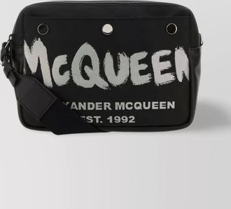 Alexander McQueen nylon logo-embroidery crossbody bag