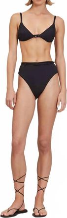 Devon Windsor Two-Piece Miley And Mara Bikini Swimsuit In Black