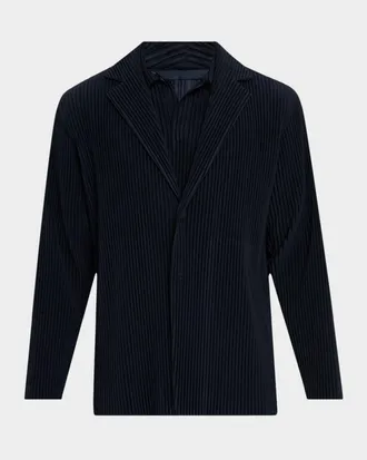 Homme Pliss&eacute; Issey Miyake Men & apos;s Pleated Single-Breasted Sport Coat