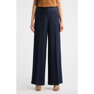 Tahari by ASL Wide Leg Pants in Dark Denim at Nordstrom, Size 16