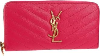 Saint Laurent Pre-owned Wallets, female, Pink, Size: ONE SIZE Pre-owned Leather Wallet