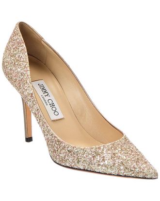 Jimmy Choo London Agnes Glitter & Leather Pump