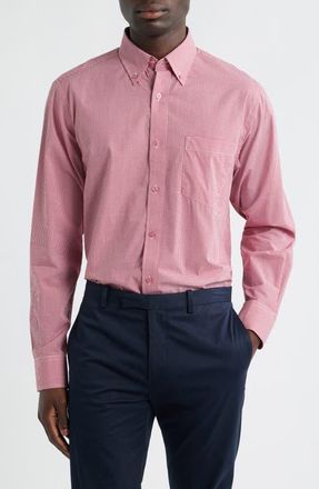 Eagle Regular Fit Gingham Check Cotton Button-Down Shirt in Red at Nordstrom, Size 16.5 - 32