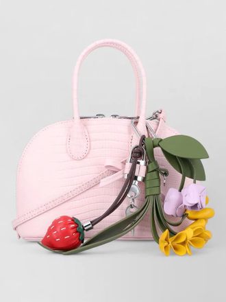 Self Portrait lizard leather mini bowling top handle bag