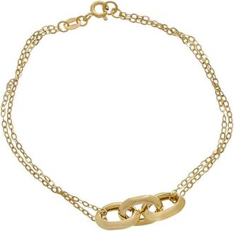 Italian Gold, Inc 10K Fancy 3-Link Forzatina Double Strand Bracelet