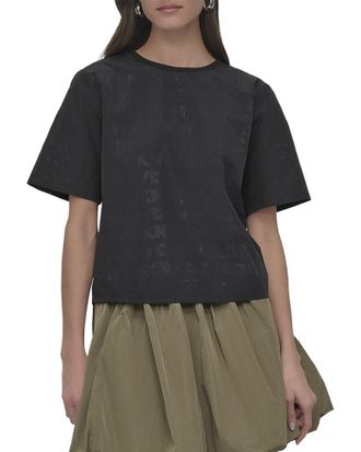 DKNY Dkny Perforated Logo Boxy T-Shirt