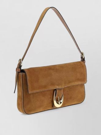 Staud shirley leather clutch bag