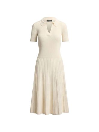 Ralph Lauren Abito Viscosa Bianco Sweater Dress