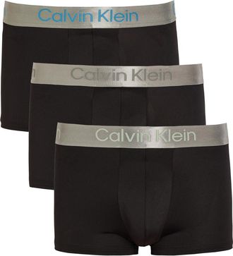 Calvin Klein Brushed Stretch-microfibre Trunks - set of Three - Black - S