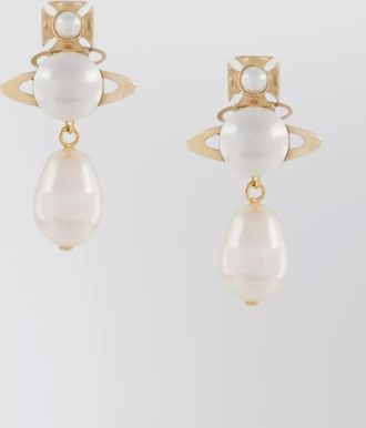 Vivienne Westwood drop pearl earrings pair