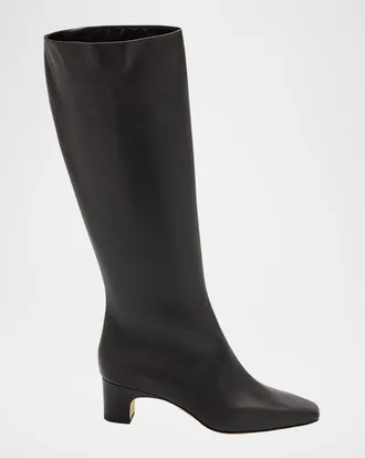 Manolo Blahnik Ofara Knee-High Leather Boots