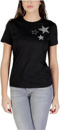 Liu Jo Short Sleeve Round Neck Cotton T-Shirt - Dames - T-shirts - Zwart - XS - Katoen - Tops