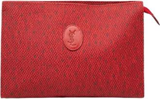 Saint Laurent Pre-owned Canvas Clutch - Dames - Vintage Clutch - Rood - ONE Size - Vintage