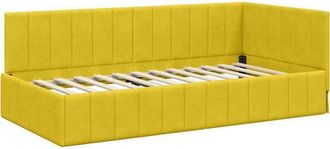 vidaXL Estructura de cama en esquina Amarillo 90 cm x 200 cm tela vidaXL