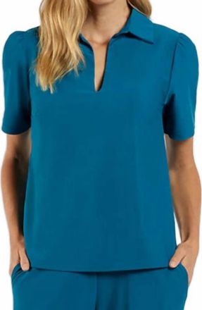 Jude Connally Imogene Short Sleeve Top In Peacock