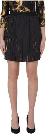 Versace Jeans Couture Geplooide Mini Rok Barokprint - Dames - Korte rokken - Zwart - 2XS - Rokken