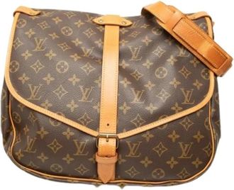 Louis Vuitton Pre-owned Saumur Crossbody Bag - Dames - Vintage Schoudertas - Bruin - ONE Size - Leer - Vintage