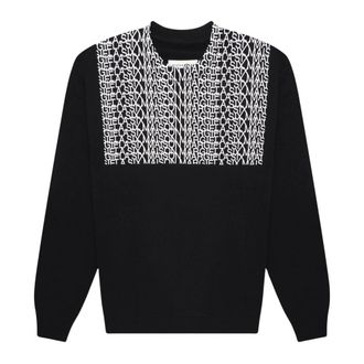Maison Margiela Felpa Girocollo con Logo Stampato - - Sweatshirts & Hoodies - Uomo - Nero - S
