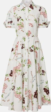 Erdem Abito chemisier in cotone con stampa floreale