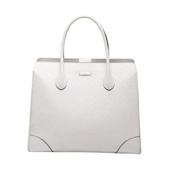 Gucci Pre-owned Handbags, female, White, Size: ONE SIZE Pre-owned Structured Tote Bag