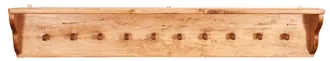 Biscottini International Attaccapanni Country A Mensola In Legno Massello Di Tiglio Finitura Naturale 157x22x25h Cm