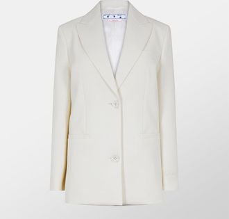 Off-white Womens Off White Relaxed Fit Blazer Jacket in - Size 12 UK