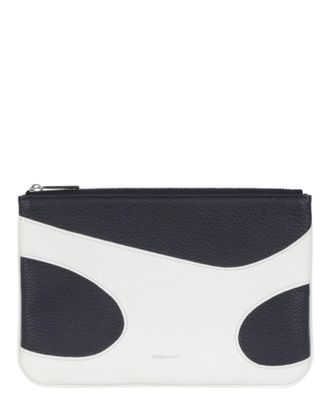 Ferragamo Cut-Out Pebbled Leather Phone Pouch