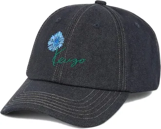 Kenzo Accessoires, Heren, Blauw, ONE Size, Katoen, Tulip Embroidered Cap