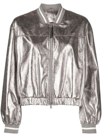 Brunello Cucinelli Bomber metallizzato - Grigio