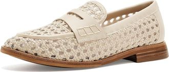 Johnston & Murphy Gillian Woven Penny Loafers Womens Shoes Bone : 8.5 M, Faux Leather
