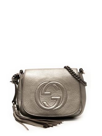 Gucci 2000-2015 Small Metallic Leather Soho Chain Flap crossbody bag - Gold