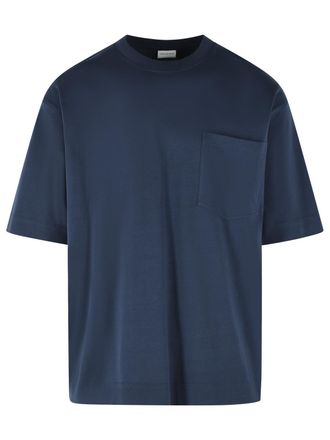 Dries Van Noten Heso Navy Cotton T-Shirt