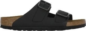 Birkenstock Arizona Narrow Fit - Heren - Sandalen - Zwart - 42 EU - Leer - Schoenen