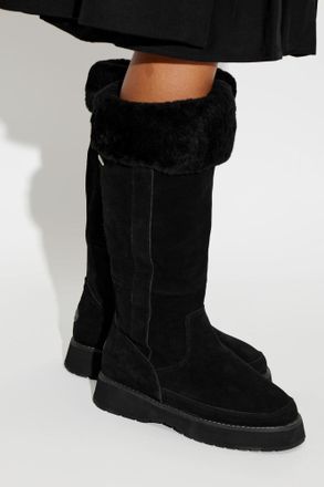 Emu Georgi Wave Suede Platform Boots, Womens, Black