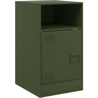 vidaXL Mesita de noche acero verde oliva 34,5x39x62 cm Vidaxl