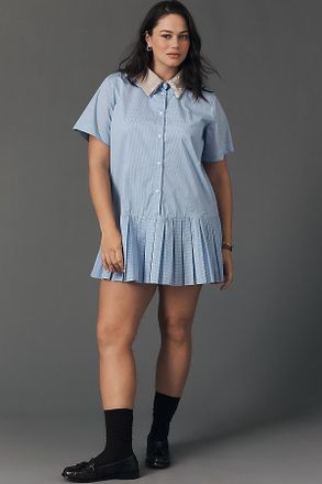 Maude Dalton Pleated Mini Shirt Dress