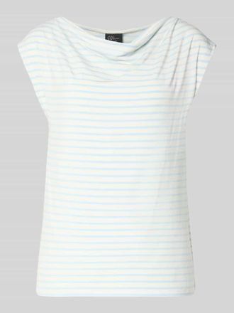 s.Oliver Black Label Loose Fit T-Shirt aus Viskose-Mix in Hellblau, Gr&ouml;&szlig;e 36